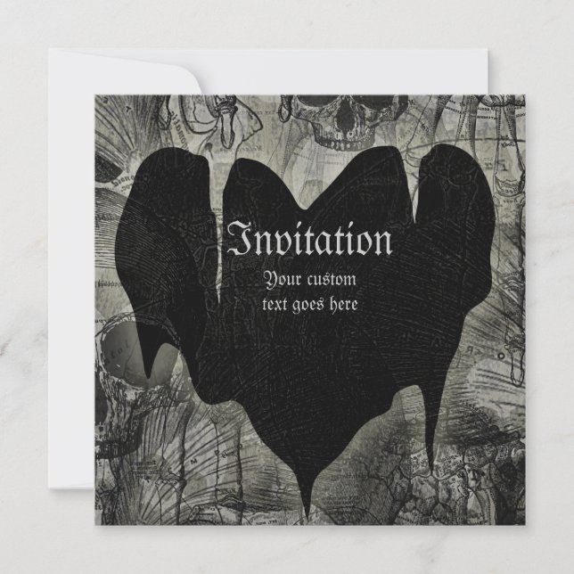 Invitation Coeur gothique (Devant)