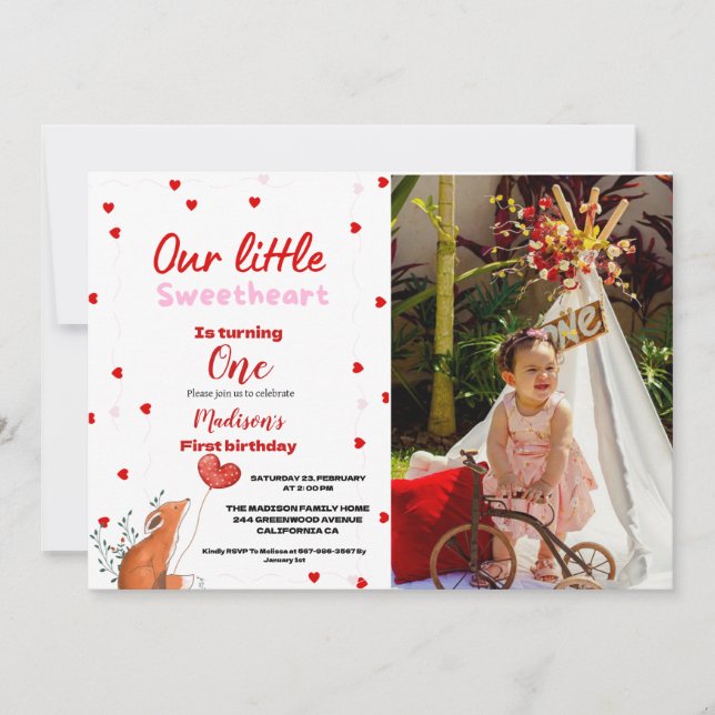 Invitation Coeur rose rouge Valentines Jour de l'amour Annive (Devant)