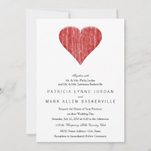 Invitation Coeur rouge déchiré