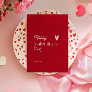 Invitation Coeur rouge et beige Typographie Saint-Valentin