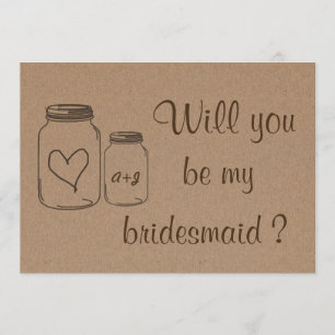 Invitation Coeur rustique de Masonjar vous serez ma