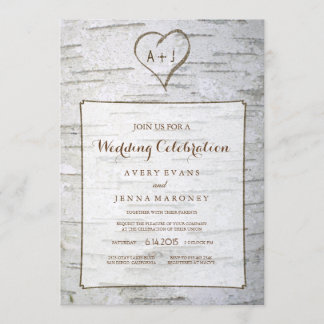 Invitation Coeur sculpté dans l'Faire-part de mariage des arb