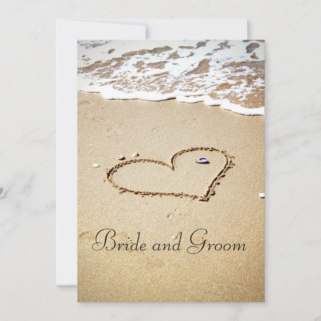 Invitation Coeur sur le rivage (Devant)