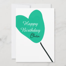 Cœur vert joyeux anniversaire ballon blanc noir en