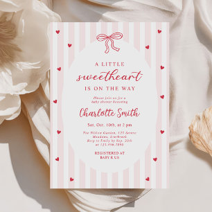 Invitation Cœurs à ruban rouge Saint-Valentin Baby Shower