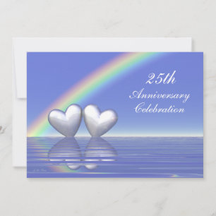 Invitation Cœurs Argentés 25e Anniversaire