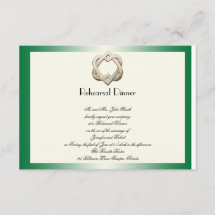Invitation Coeurs celtiques sur la répétition verte de