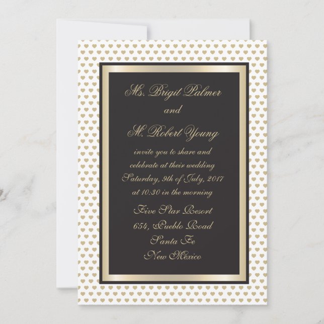 Invitation Coeurs d'amour Mariage papeterie (Devant)