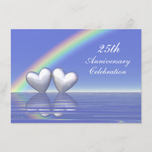 Invitation Cœurs d'argent pour les 25 ans de mariage