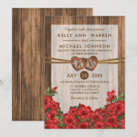 Coeurs de bois monogramme avec napperons rouges