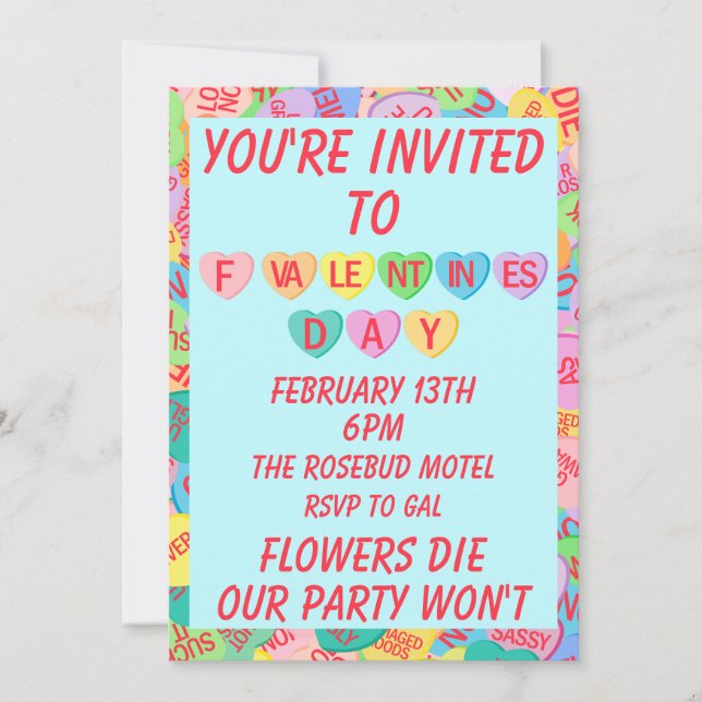Invitation Coeurs de bonbons V. 2.0 (Devant)