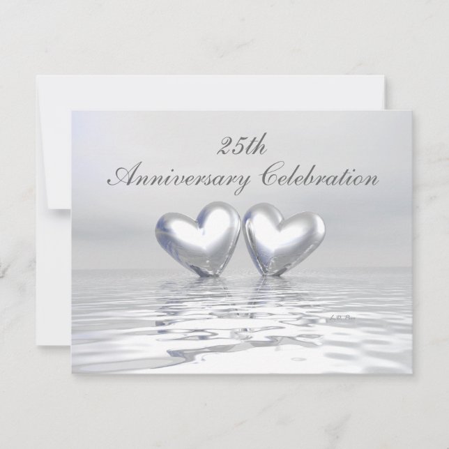 Invitation Cœurs de jubilé d'argent (Devant)