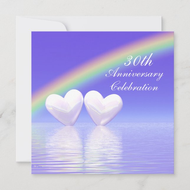 Invitation Cœurs de perle pour le 30e anniversaire (Devant)