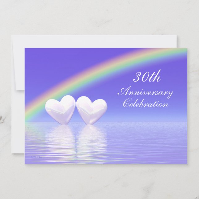 Invitation Cœurs de perle pour le 30e anniversaire (Devant)