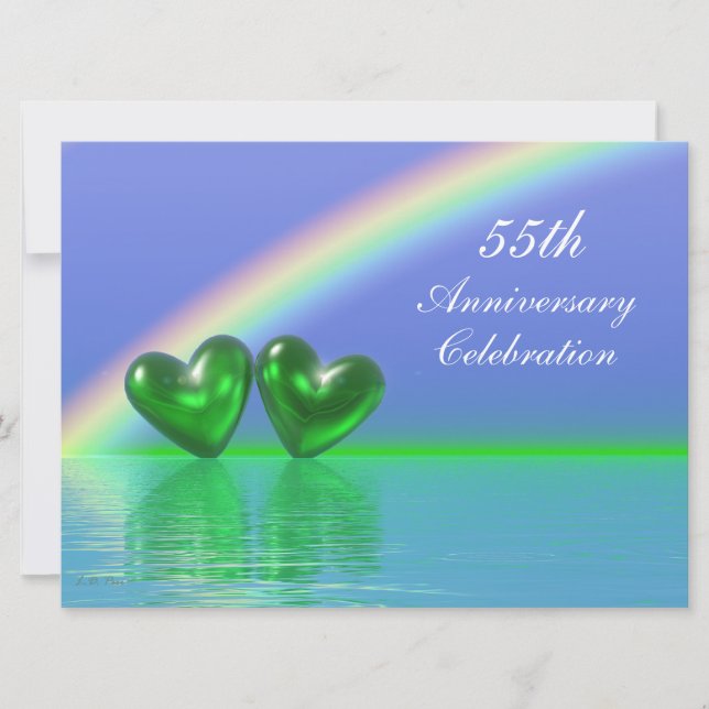 Invitation Cœurs d'émeraude pour le 55e anniversaire (Devant)