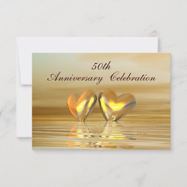 Invitation Coeurs d'or (Devant)