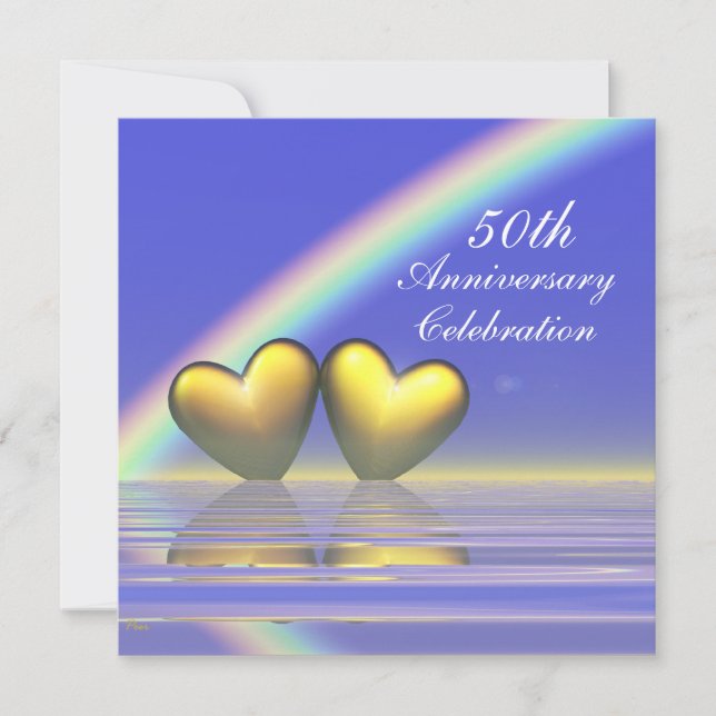 Invitation Coeurs d'or du 50e anniversaire (Devant)