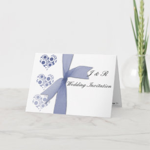 Invitation coeurs et arcs bleus