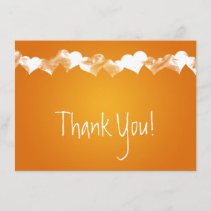 Invitation Coeurs grunges de note de Merci de mariage oranges