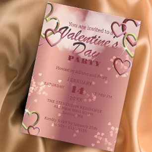 Invitation Coeurs interconnectés de luxe Saint-Valentin