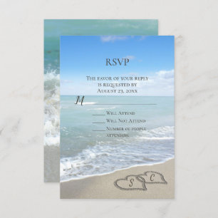 Invitation Coeurs pittoresques dans le mariage Sand Beach RSV