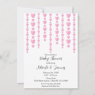 Invitation Coeurs roses Baby shower de Valentine Couple