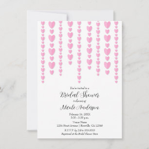 Invitation Coeurs roses Fête des mariées de Valentine Couple