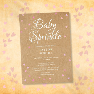 Invitation Coeurs roses jolies Bébé Sprinkle / Douche Rustiqu