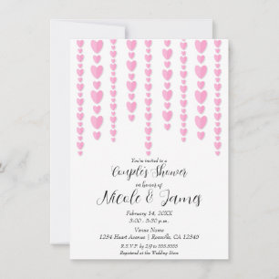 Invitation Coeurs roses Wedding shower de Valentine Couple