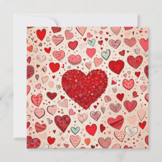 Invitation Coeurs rouges mignons