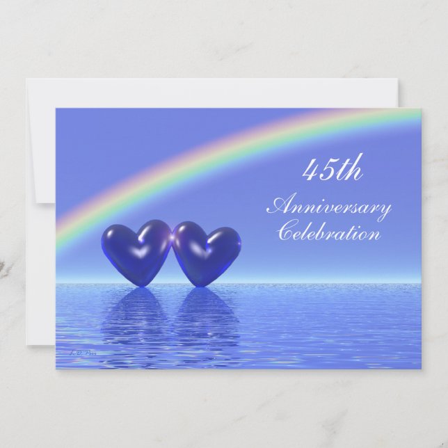 Invitation Coeurs saphirs du 45e anniversaire (Devant)