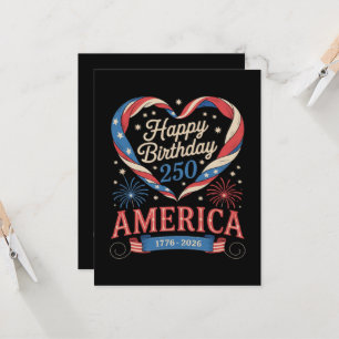 Invitation Cœurs USA 1776 2026 juillet 250e anniversaire USA