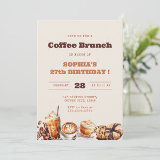 Invitation Coffee Brunch Any Age Birthday