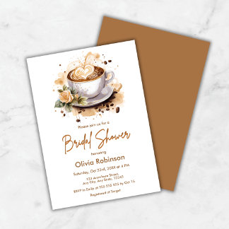 Invitation Coffee Floral Love is Brewing Bridal Shower