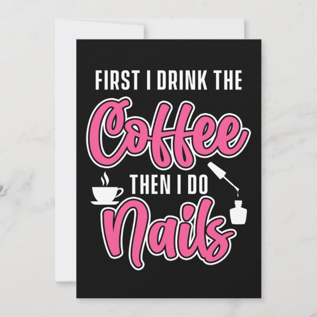 Invitation Coffee Nail Tech Manicuriste Pedicurist Cadeau pol (Devant)