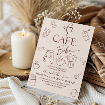 Coffee Theme Beige Bow Cafe Bebe Baby Shower