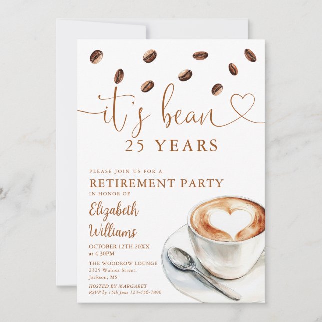 Invitation Coffee Themed Retirement Party (Devant)