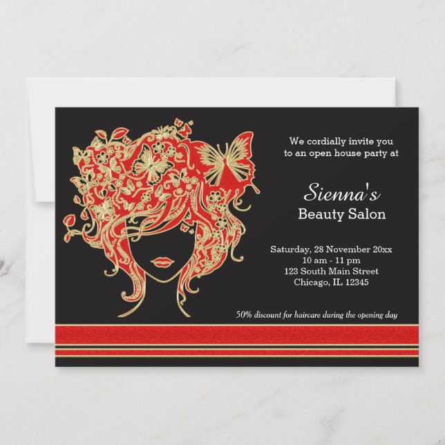 Invitation Coiffeur Open House (Devant)