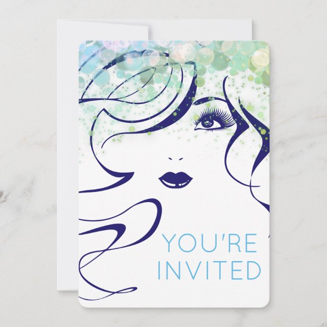 Invitation Coiffeur styliste salon de beauté ouvert (Devant)
