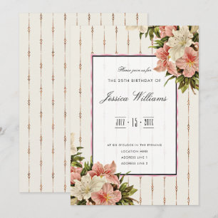 Invitation Coin chic Lis & Or 25e Anniversaire