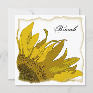 Invitation Coin de tournesol jaune pour brunch après mariage