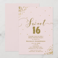 Coin fete 16 Seize coins rose et or confettis dans