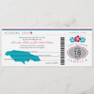 Invitation Col d'embarquement des Mariages jamaïcains