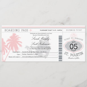 Invitation Col. d'embarquement Saint-Martin Mariage de destin