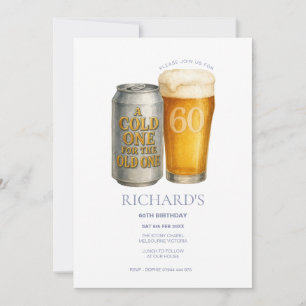 Invitation Cold One pour l'ancien homme du 60e anniversaire