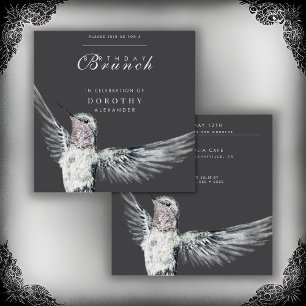 Invitation Colibri noir et blanc N'IMPORTE QUEL Brunch d'anni