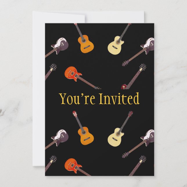 Invitation Collage de guitare électrique et acoustique (Devant)