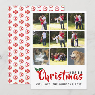 Invitation Collage de Noël le plus joli avec 9 photos