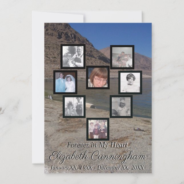 Invitation Collage de photos commémoratives Lac Heart et Mont (Devant)