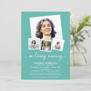 Invitation Collage de photos dans Loving Memory Fête de la vi